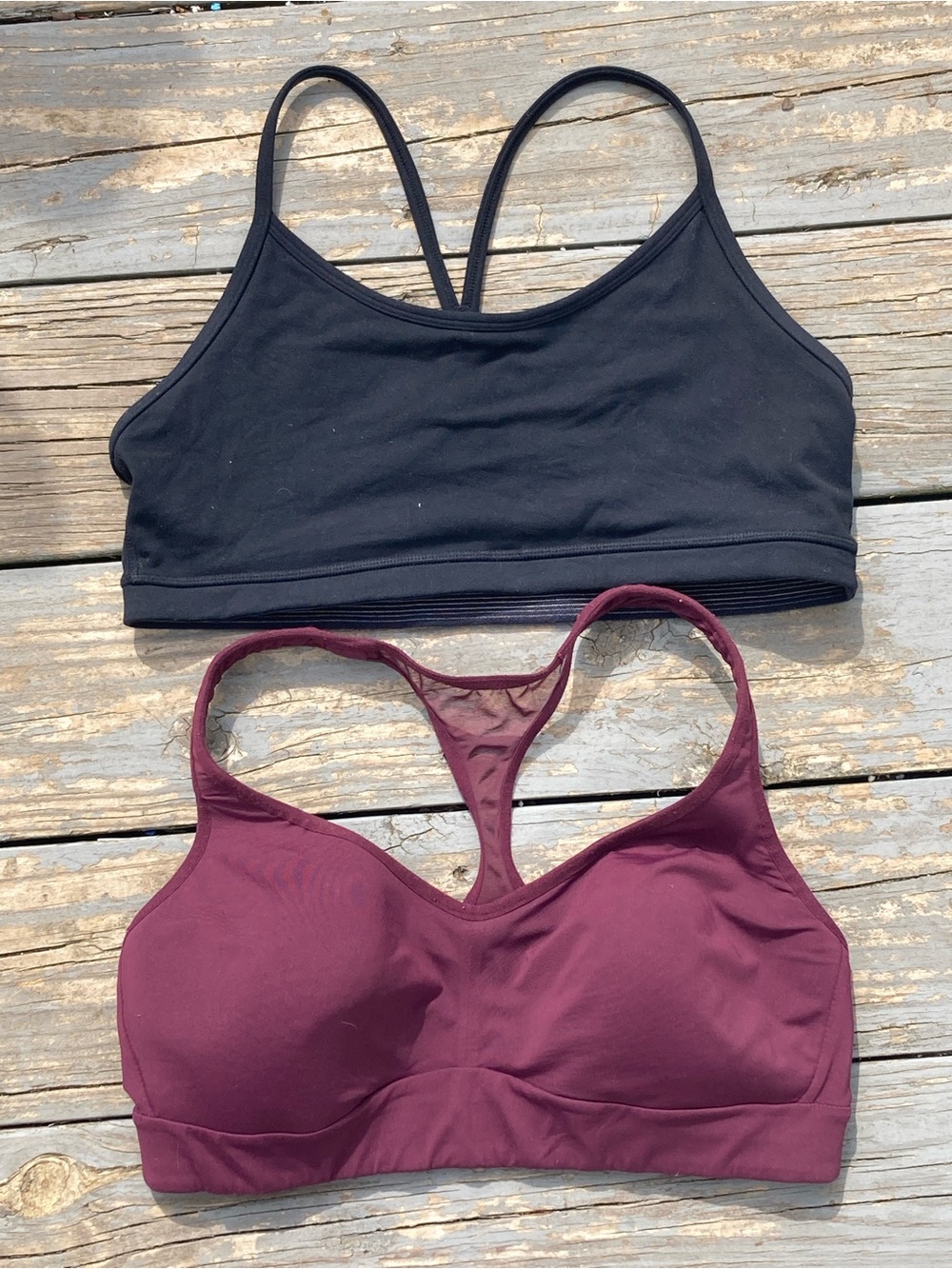 lululemon athletica Racerback Sports Bras - Black & Wine